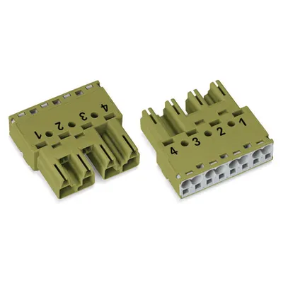Plug; 4-pole; Cod. B; 4,00 mm²; light green