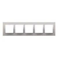 Rama cvintupla de metal IP20/IP44(a se folosi cu DUN5 pentru IP44), satin stralucitor