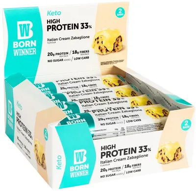Baton proteic KETO, zabaglione, 12 bucăți, Born Winner