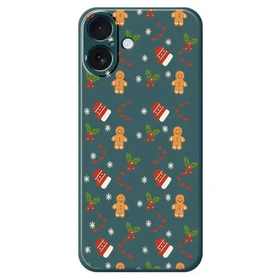 Husa Turta dulce si Manusi, Pentru iPhone 17, Protectie camera, Silicon, Verde Engros