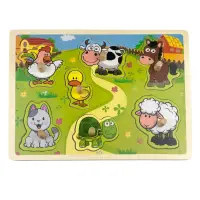 Puzzle din lemn, Animale domestice, 7 piese