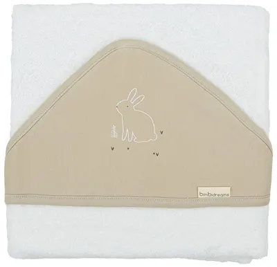 Prosop cu glugă Bimbidreams - Bunny, 100 x 100 cm, Green Moss