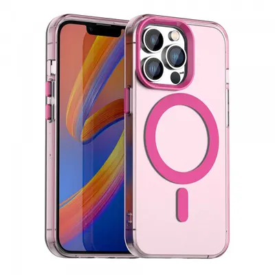 Husa MagSafe pentru Apple iPhone 13 Pro, Techsuit, CandyCase, Roz
