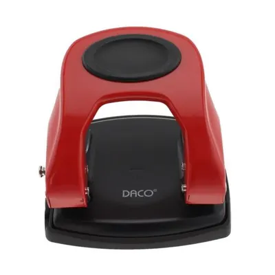 Perforator de metal cu riglă DACO, 30 coli, roșu - PF230R