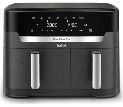 Friteuză cu aer cald Tefal - Easy Fry Dual XXL EY942HE0, 11 l, negru