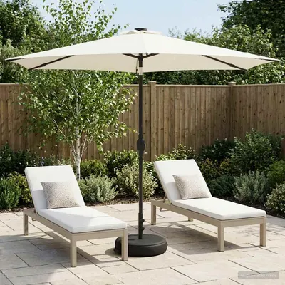 vidaXL Parasol de grădină cu lumini LED și bază 300 x 300 cm Poliester