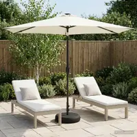 vidaXL Parasol de grădină cu lumini LED și bază 300 x 300 cm Poliester