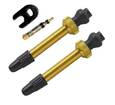 Valvă tubeless Barbieri SV 45 mm aluminiu auriu, 2 bucăți