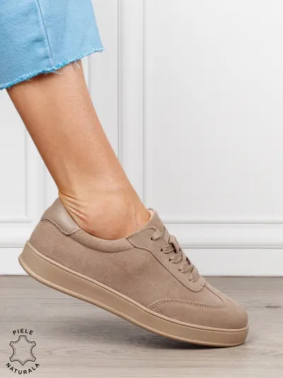 Pantofi casual din piele naturală întoarsă cu design clasic și talpă confortabilă CRL1808 VERDE