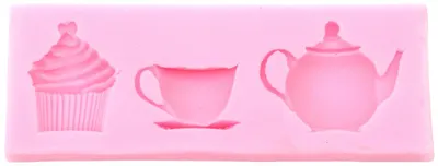 Mold din silicon (calup) Em Art - Ceai și cupcake, 118 x 43 x 13 mm