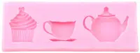 Mold din silicon (calup) Em Art - Ceai și cupcake, 118 x 43 x 13 mm