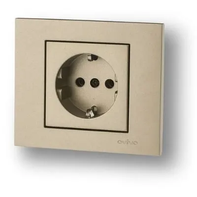Priza Schuko ST Grano Met Ovivo OV00227, 16A, 250V, IP20, titan