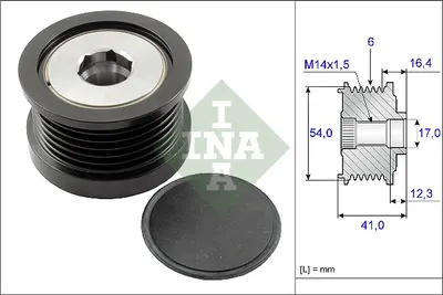 Fulie Alternator Volvo C30, S40 Ii, V50; Alfa Romeo Giulia, Giulietta; Fiat 500l, 500x, Tipo; Ford C-Max, Fiesta Vi, Focus Ii, Fusion, Kuga I; Jeep Renegade; Mazda 3 1.6d 2.0d 2.2d Dupa 2003