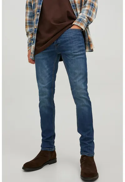 Blugi slim fit cu nasturi Glenn Original AM 117 - Albastru inchis