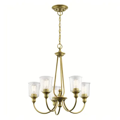 Corp de iluminat suspendat, lustra Waverly 5 Light Chandelier – Natural Brass
