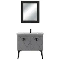 Set mobilier baie Cosmos 3 piese anthracite 90 cm