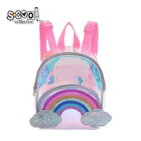 Ghiozdan gradinita transparent, Rainbow, 20x26x13 cm, S-Cool