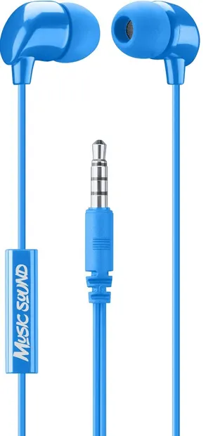 Căști cu microfon Cellularline - Music Sound 3.5 mm, albastru