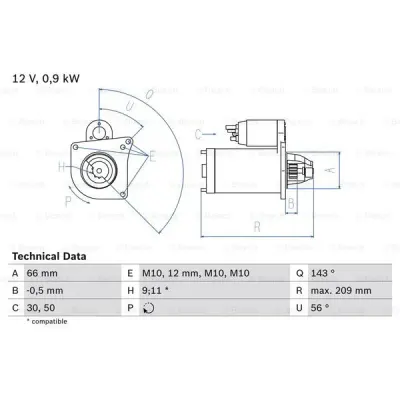 Starter BOSCH 0 986 018 860