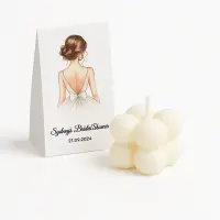 Lumânare mărturie personalizată – bubble 4×4 cm, ceară de soia - Parfumată
