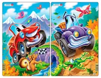 Puzzle pentru copii Larsen din 12 piese - Mașini, sortiment