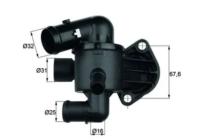Termostat lichid racire (87 C, in carcasa) potrivit AUDI A3, TT; SKODA OCTAVIA II, SUPERB II, YETI; VW BEETLE, EOS, GOLF PLUS V, GOLF VI, JETTA III, JETTA IV 1.4-2.5 05.03-12.20