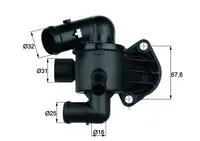 Termostat lichid racire (87 C, in carcasa) potrivit AUDI A3, TT; SKODA OCTAVIA II, SUPERB II, YETI; VW BEETLE, EOS, GOLF PLUS V, GOLF VI, JETTA III, JETTA IV 1.4-2.5 05.03-12.20
