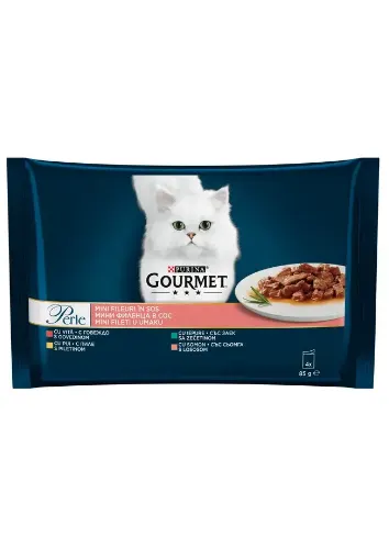 Gourmet Perle Plic Pui Vita/Pui/Iepure/Somon 4 X 85 g