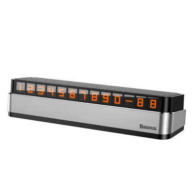 Suport Numar Telefon Auto Baseus Moonlight Box, Argintiu ACNUM-B0S