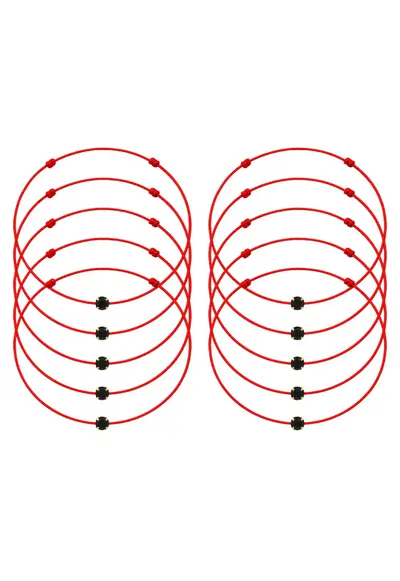 Set de bratari martisor cu cristal Preciosa - 10 bucati - 65987 - Auriu/Negru