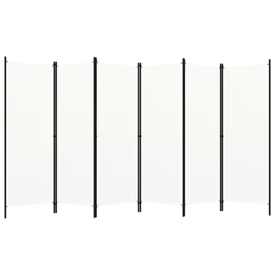 vidaXL Paravan cameră cu 6 panouri, alb, 300 x 180 cm