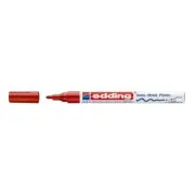 Marker permanent Edding 751 cu vopsea, corp metalic, varf rotund, 1-2 mm, rosu