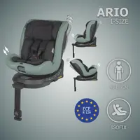 Scaun auto iSize 40-150 cm Coccolle Ario Forest Sage cu sistem isofix, picior de fixare, rotatie 360
