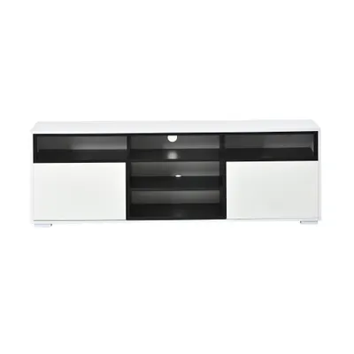 Comodă TV LED, Alb | Aosom Romania