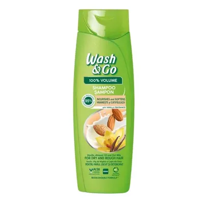 Sampon Wash & Go cu extract de vanilie, ulei de migdale si lapte ovaz pentru par uscat si deteriorat, 360 ml Engros