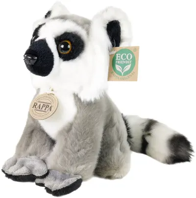 Jucărie de pluș Rappa Eco Friends - Lemur, așezat, 18 cm