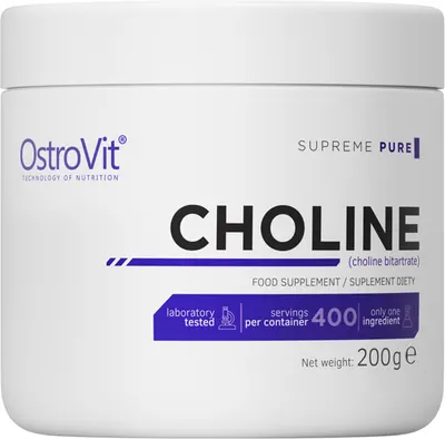 Choline Bitartrate Powder, fără gust, 200 g, OstroVit