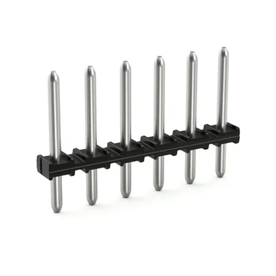 Solder pin strip; 1.0 mm Ø solder pin; straight; Pin spacing 3.5 mm; 7-pole; black