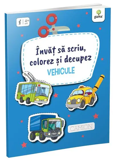 Învăț să scriu, colorez și decupez. Vehicule - Paperback