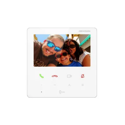 Post videointerfon interior IP Hikvision DS-KH6110-WE1-WHITE, 4.3 inch, WiFi, PoE, alb
