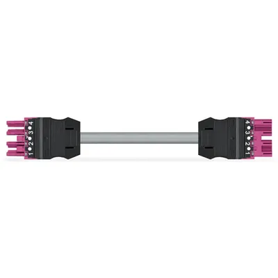 pre-assembled interconnecting cable; B2ca; Socket/plug; 4-pole; Cod. B; H05Z1Z1-F 4 x 1.0 mm²; 8 m; 1,00 mm²; pink