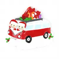 Decorațiune cu magnet - Microbuz cu spiriduși și cadouri