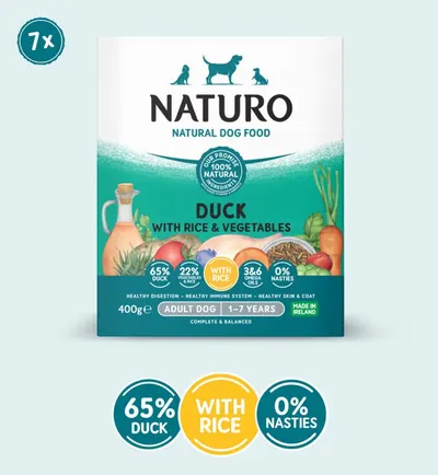 Caserola Naturo Adult cu Carne de Rata, Orez si Legume 400 gr