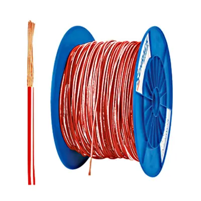 Tambur cu conductor H05V-K 1 rosu/alb