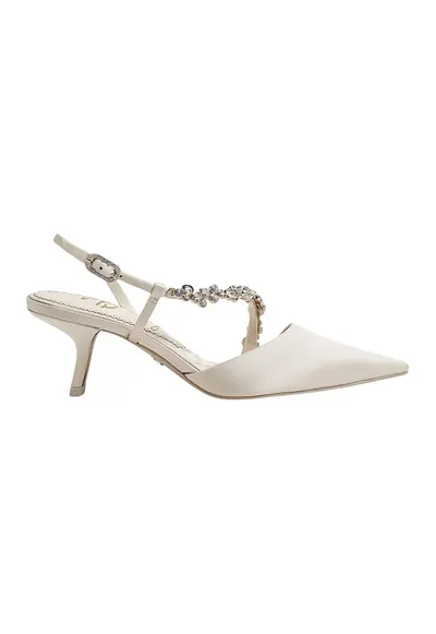 Pantofi slingback cu varf ascutit Bonnie - Crem