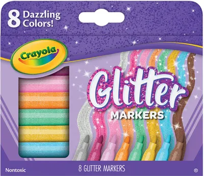 Carioci Crayola Glitter - Cu sclipici, 8 culori