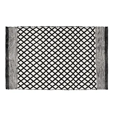 Covoraș de baie alb-negru din plastic reciclat 50x80 cm Tara – Wenko
