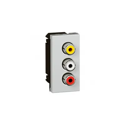 3 x RCA priza Mosaic - 1 module - aluminiu