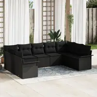Gossi set canapea de gradina 9 piese cu perne negru poliratan