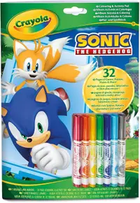 Carte de colorat Crayola - Sonic, cu 7 markere